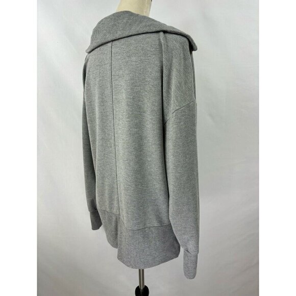 Sincerely Jules Tunic Sweatshirt Grey Large Long Sleeve Snaps Large Collar - Picture 2 of 9